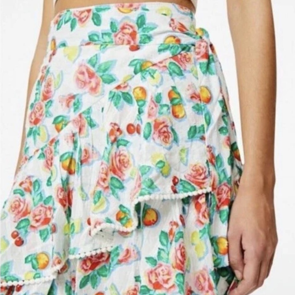 Roller Rabbit Colorful Floral Wrap Mini Skirt